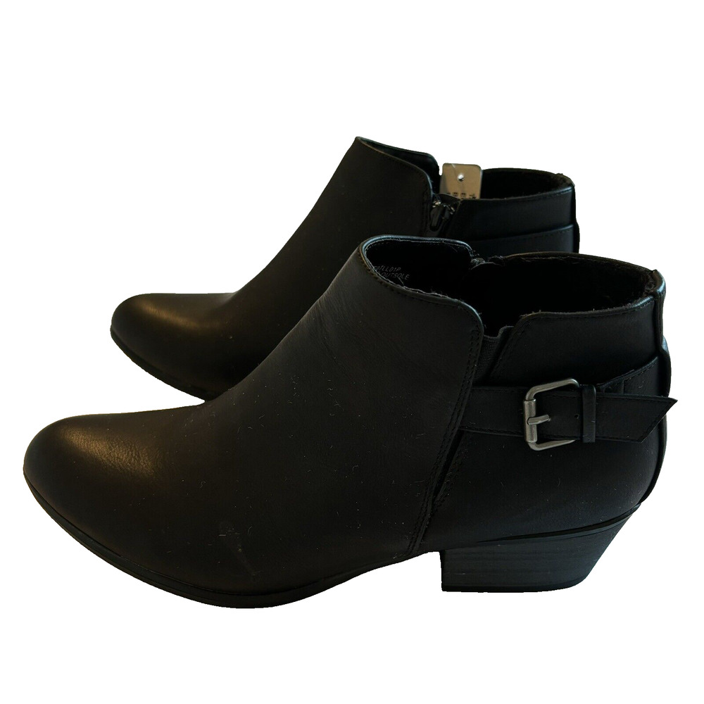 Esprit Tally Ankle Boots Black Zip Strap with Buckle Women’s Size 11M